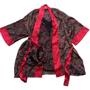 Vintage  1990 Paisley satin Victoria’s Secret lingerie set